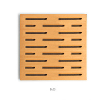 Slotted Hole Acoustical Boards Wall Covering Perforated Acoustic Wooden Panel